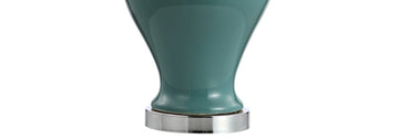 Qin 22" Ceramic/Iron Classic Cottage LED Table Lamp - JONATHAN Y